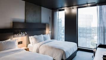 Room, 2 Queen Beds | Desk, laptop workspace, blackout curtains, iron/ironing board