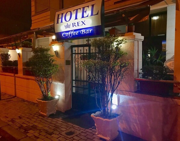 Front of property - evening/night - Hotel Rex (Tirana)