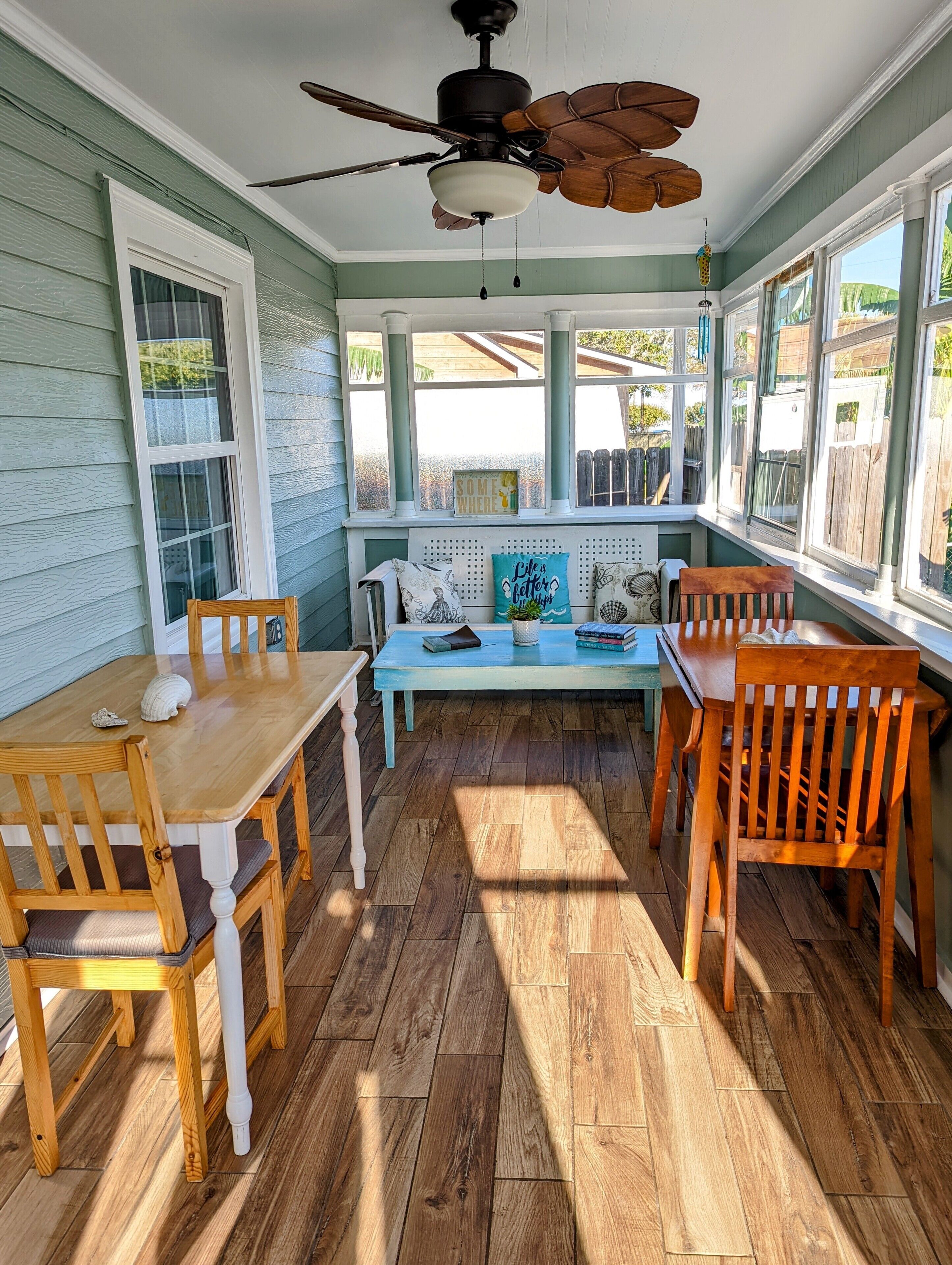 Front sunroom is great for watching the boats going through the bay.