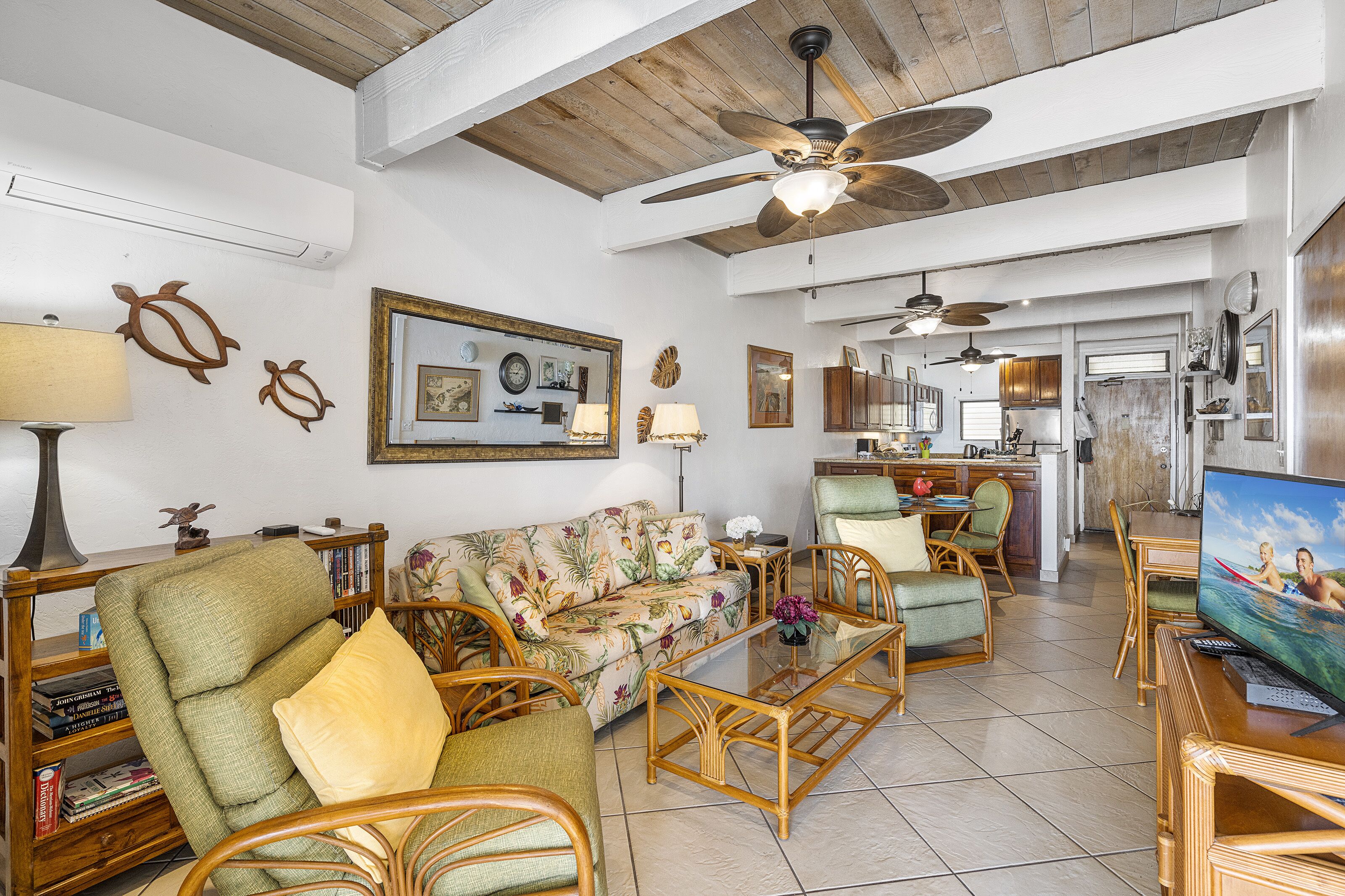 Smart TV, DVD player, toys, books