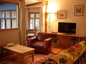 Fernseher, DVD-Player, Bücher, Videothek