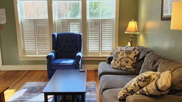 Smart TV, DVD player, books, video library