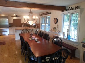 Dining - Special Country Luxury Waterfront Home on CleanWarm Crescent Lake, SunapeeRegion (Unity)