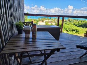 Outdoor dining - NEW PRIVATE INFINITY POOL , Ocen view , walk to beach + 2 jacuzzi rooms (Vieques)