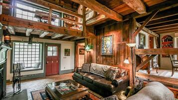 Smart TV, fireplace, table tennis, books