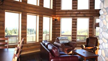 Älytelevisio, takka, kirjoja