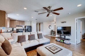 Smart TV, DVD player, toys, video library