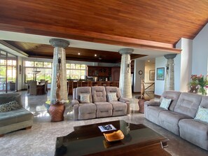 Smart TV, DVD player, books, video library