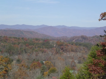 Mountain view off porch in fall