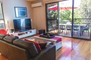 Fernseher, DVD-Player, Bücher, Videothek