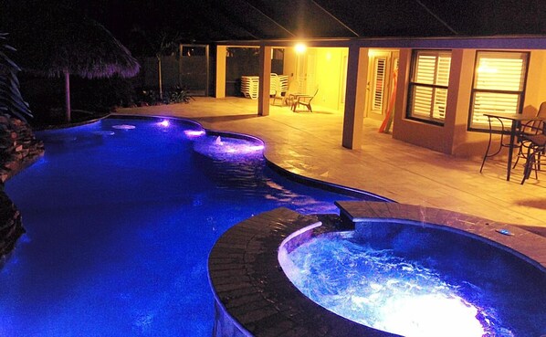 Piscine extérieure, piscine chauffée