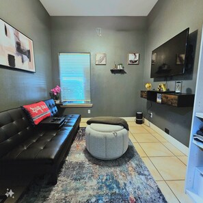 Smart TV, video game console, books, video library