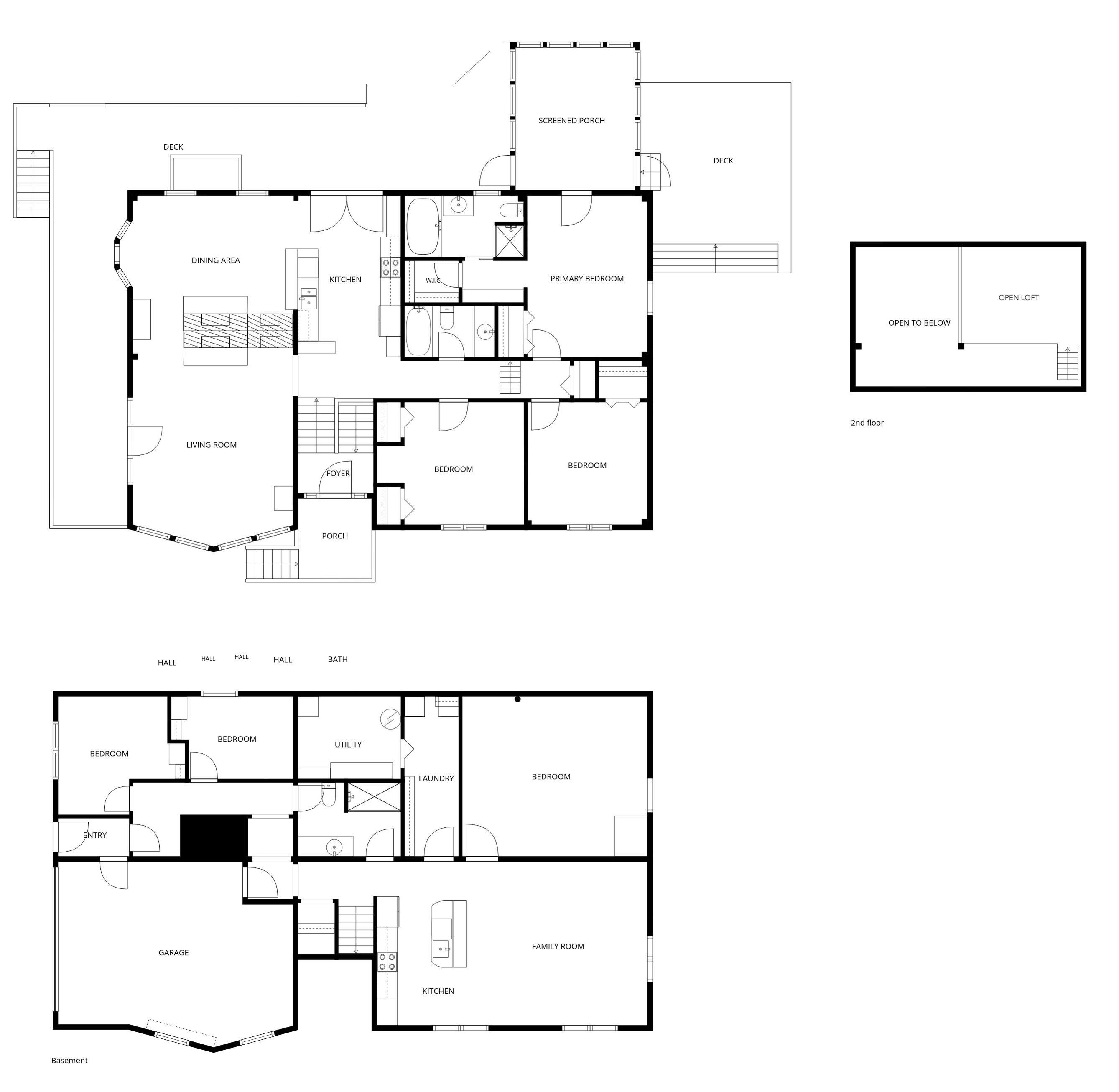A floor plan of a property with a dining area, kitchen, primary bedroom, living room, two bedrooms, a foyer, and a garage.