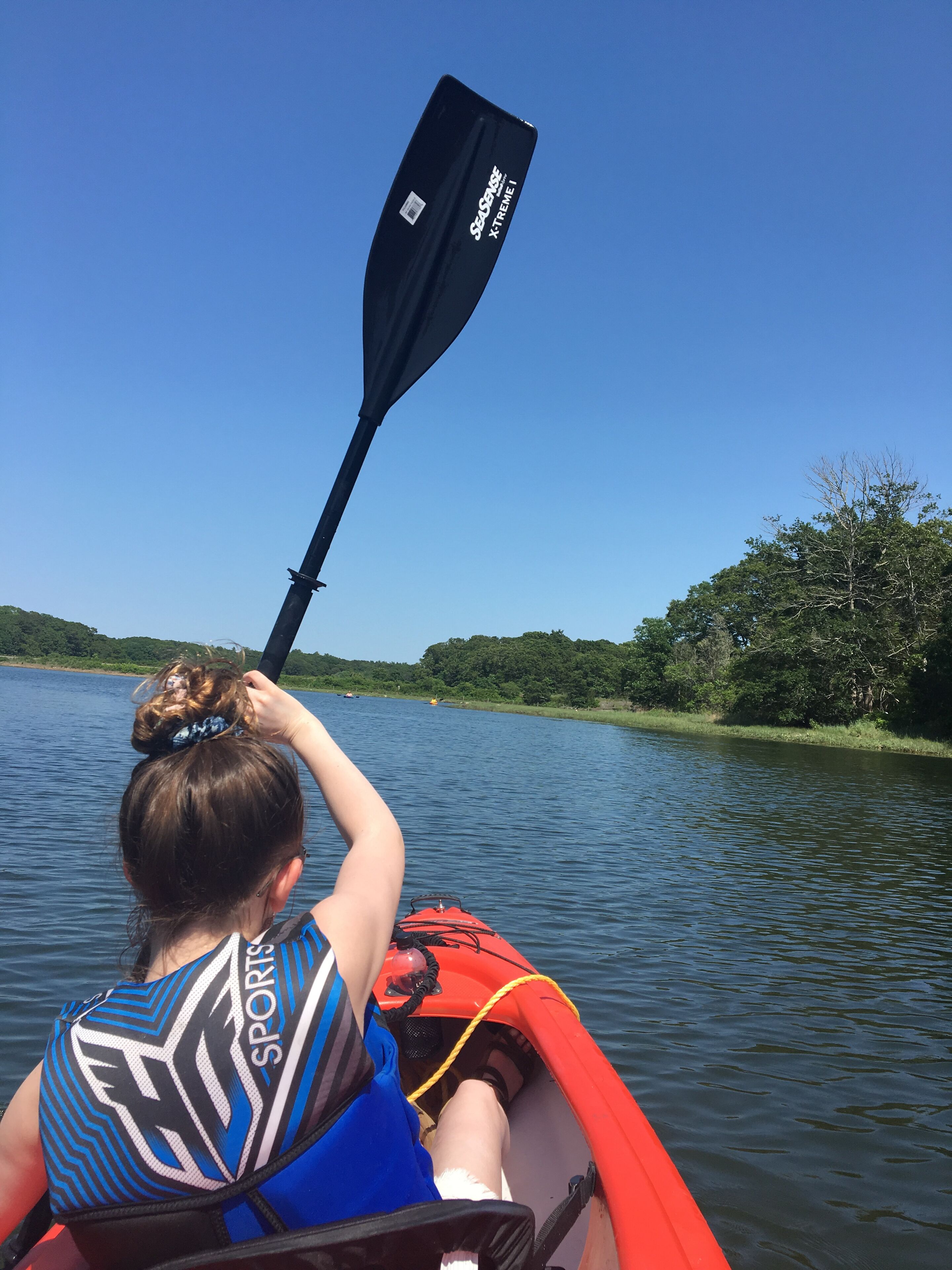 Bring Kayaks or rent.  Put them in across at the beach, or at a nearby pond.