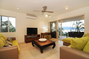 Flat-screen TV, Netflix, DVD player, books