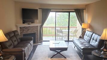 TV, fireplace, DVD player, offices