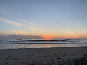 Beach nearby, sun loungers