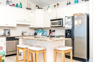 Fridge, microwave, oven, stovetop - Hoos at the Beach - Lovely 4 BR Sea Star Village Townhouse; Ocean View! (Surf City)
