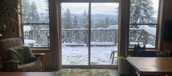 A-frame escape with Payette Lake views and backdoor Forest access. Pet Friendly.