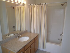 Bathtub, hair dryer, soap