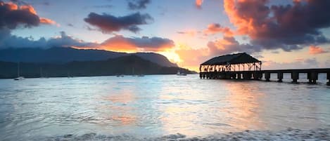 在海滩