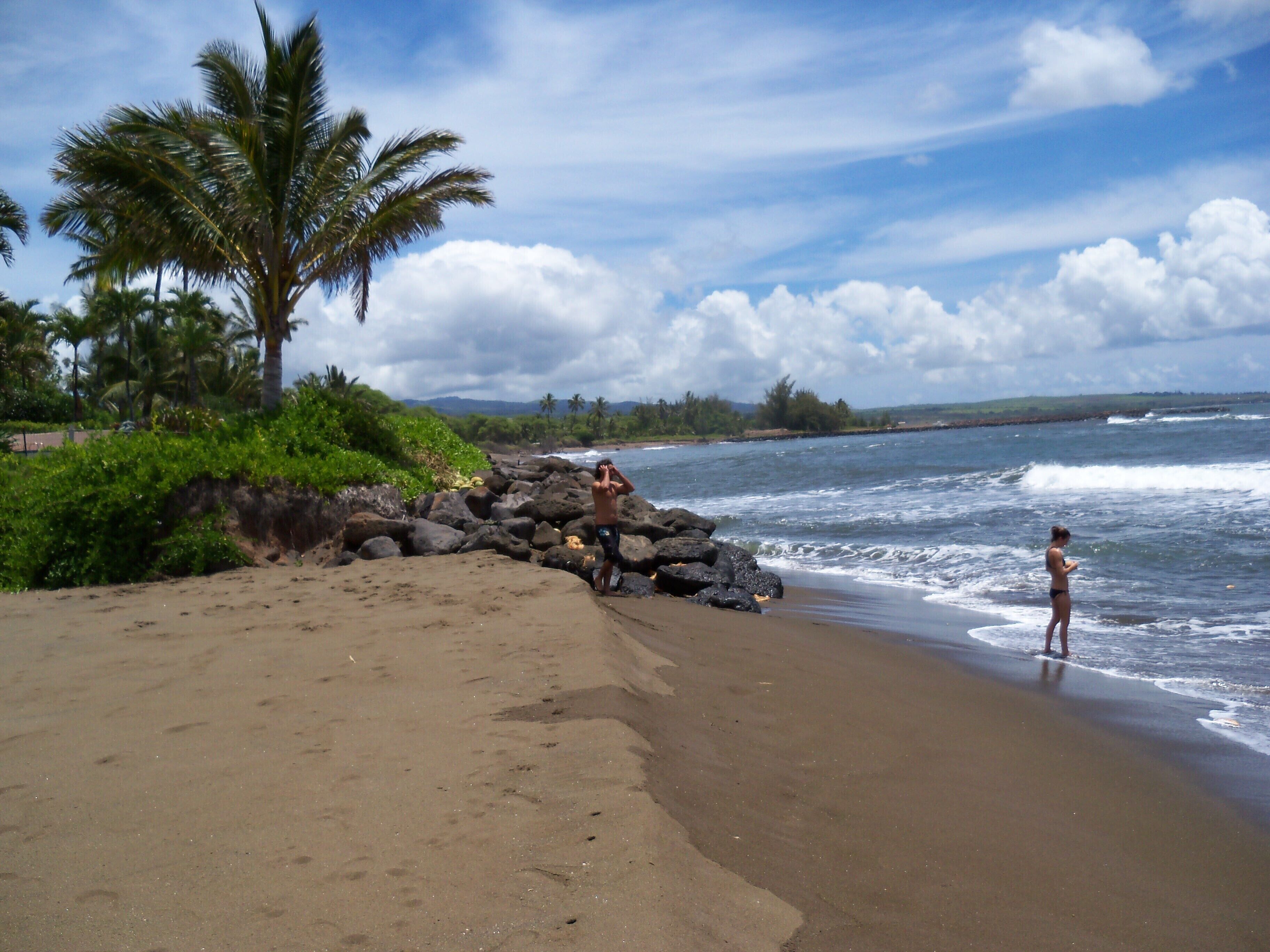 On the beach, beach towels