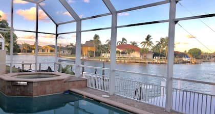 Gorgeous views from this very spacious waterfront Marco Island heated pool home