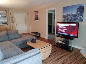 Smart TV, fireplace, Netflix, DVD player