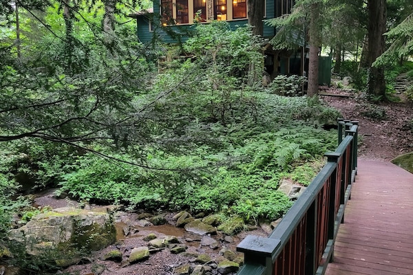 Bridge leading to cottage