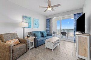 Suite, 2 Bedrooms, 2 Bathrooms (Gulf Front) | Living area | Flat-screen TV