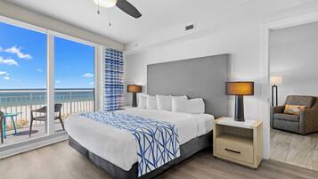 Premium Suite, 2 Bedrooms, 2 Bathrooms (Gulf Front) | Premium bedding, laptop workspace, blackout drapes, iron/ironing board
