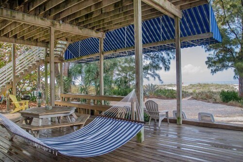 On the Beach.......step off the deck onto the sand! Wide open views of the Gulf!