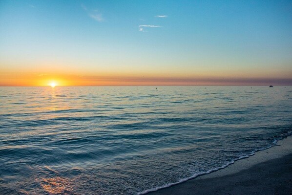 Beach nearby, sun-loungers