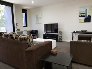 TV, DVD player, stereo