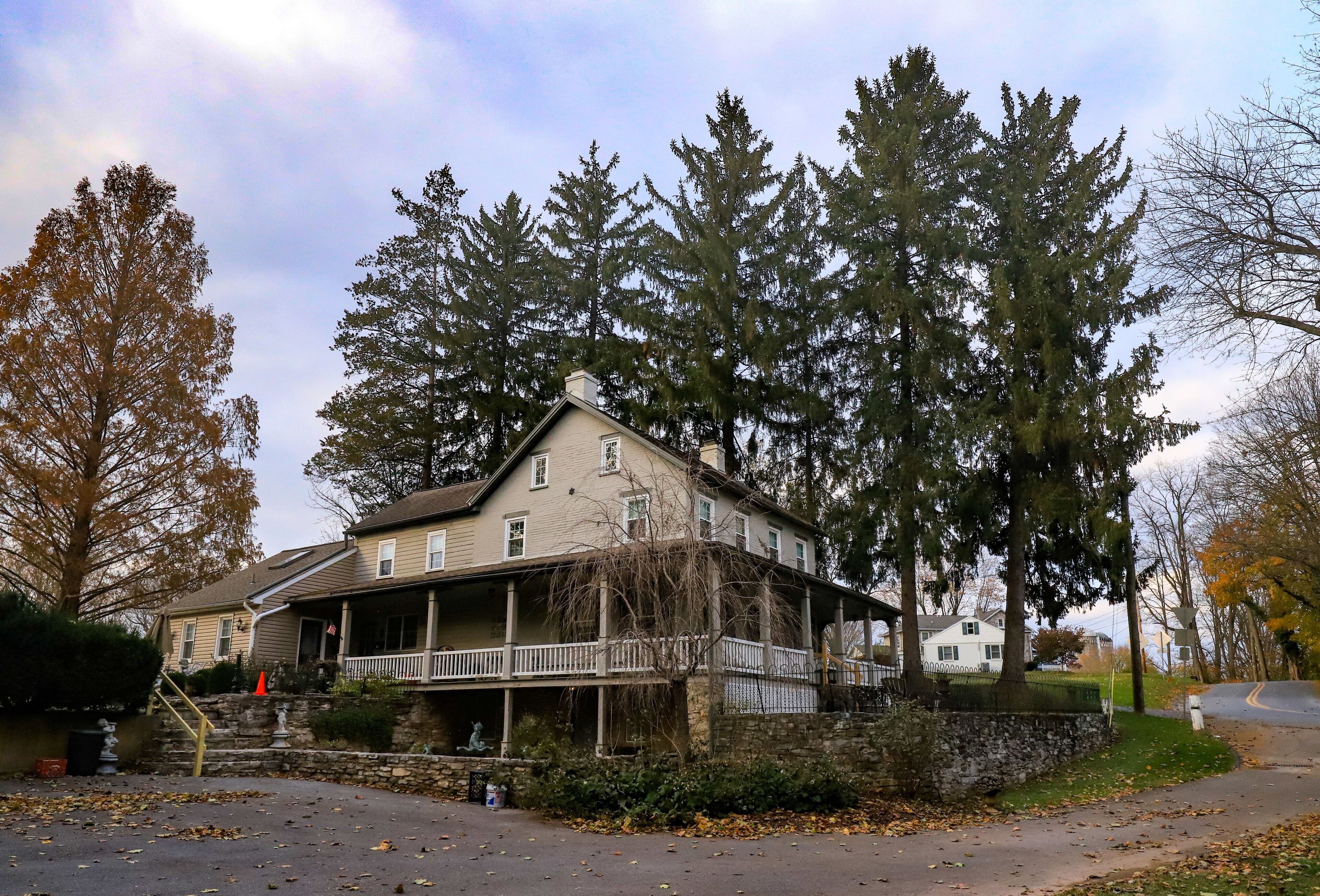 Historic French Country Farmhouse on 14 Pastoral Acres Next to Covered Bridge<br>
