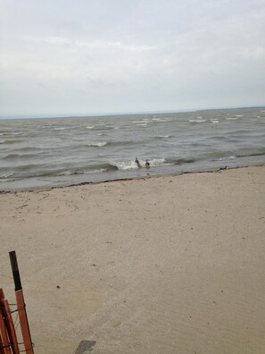 På stranden