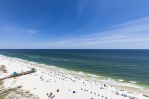 Am Strand, Sonnenschirme