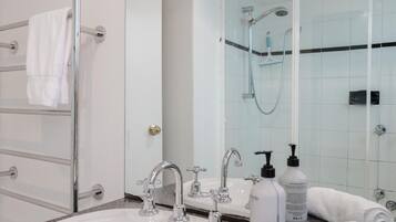 Hair dryer, towels
