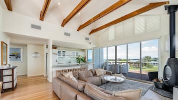 Smart TV, fireplace, video game console, Netflix