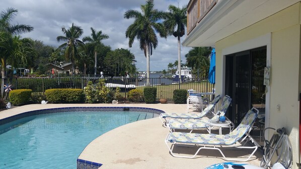 Outdoor pool - Stuart Waterfront Tropical Paradise heated pool. Close to beaches and downtown. (Stuart)