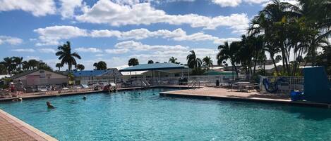 Outdoor pool, a heated pool