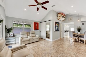 TV, DVD player - Beach House East of A1A, Private Hot Tub, Outdoor Oasis (Boynton Beach)