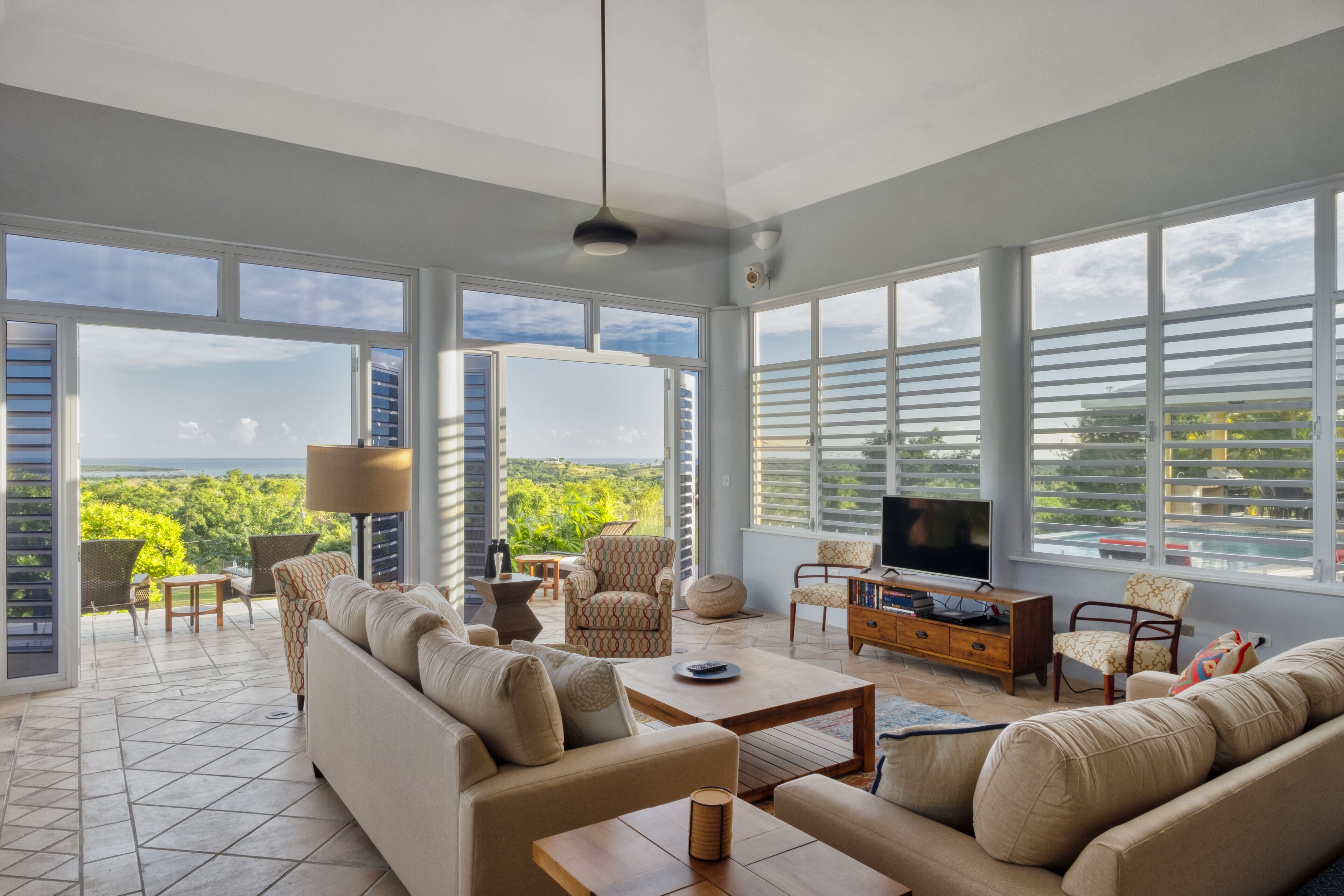 sprawling villa overlooking caribbean; puerto real