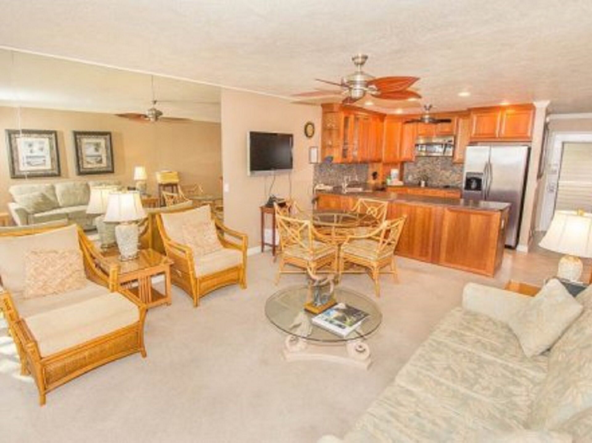 TV, DVD player, books, video library