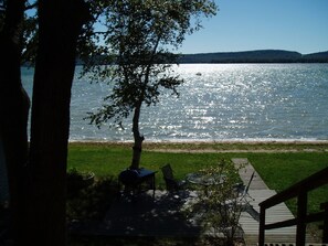 mid-day view from the upper deck of our home on Platte Lake