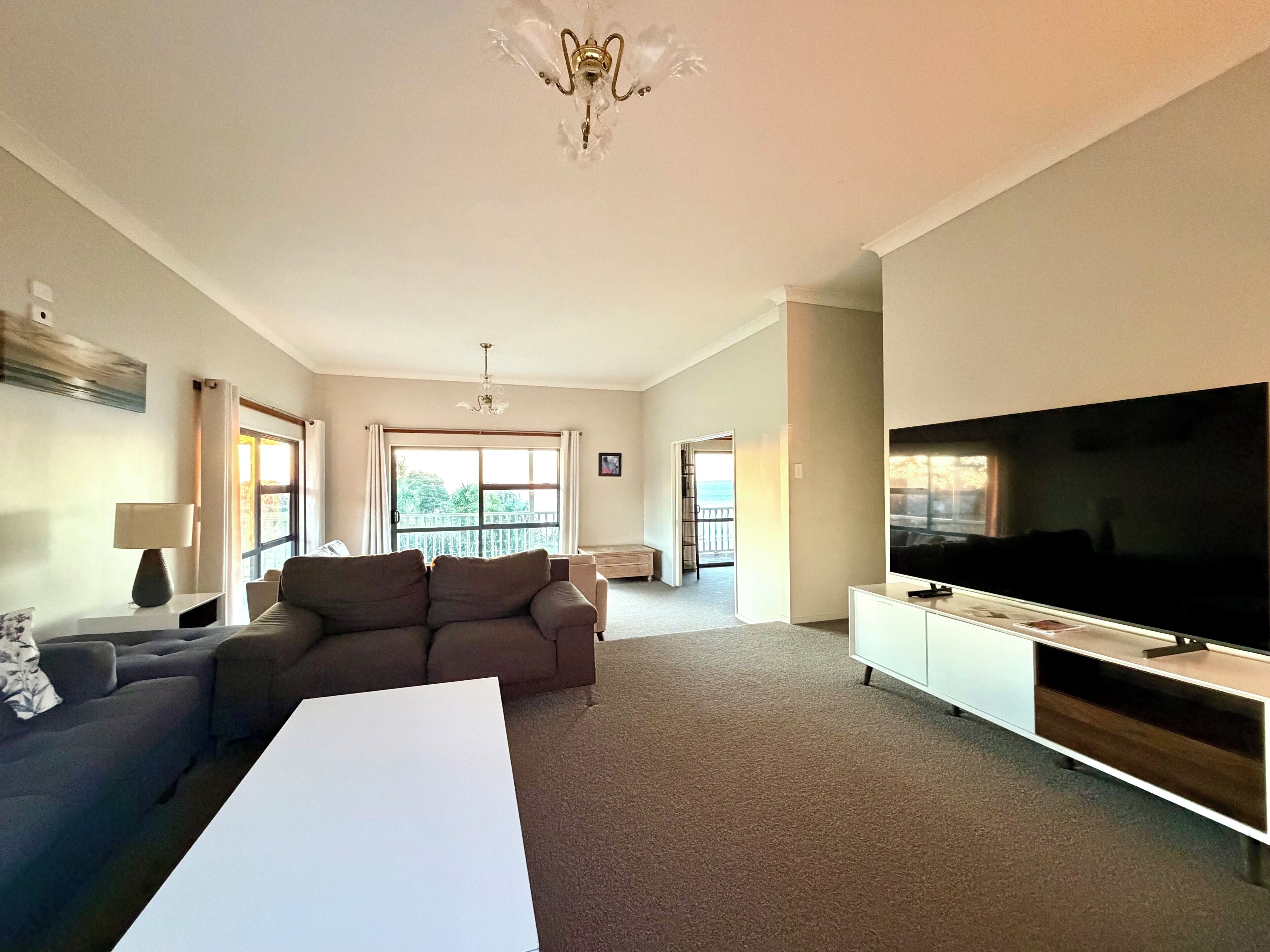 Smart TV, DVD player, video library, stereo
