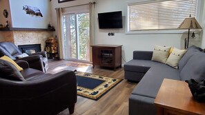 Fernseher, Kamin, Videospiele, DVD-Player