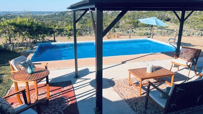 Beautiful view,18 acres,pool, game room,Axis deer, 3 mile’s to the  river trail.