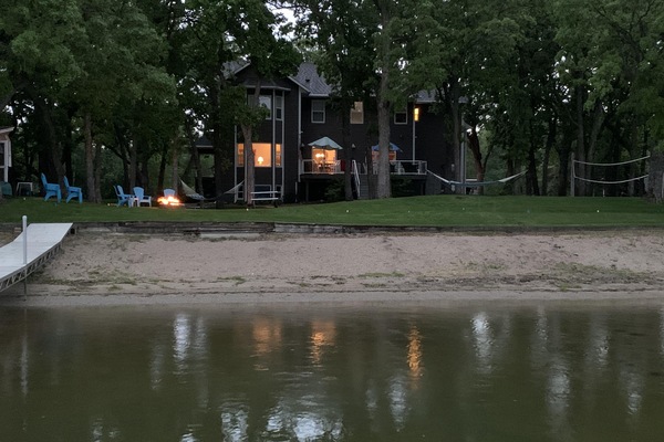 View from the dock at night