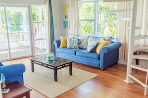 Smart TV, fireplace, video games, DVD player